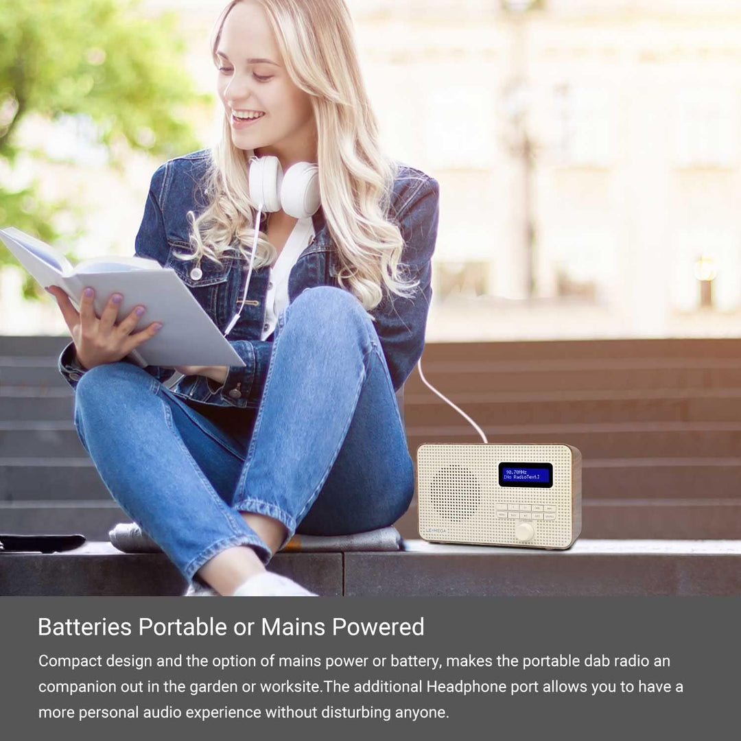 LEMEGA DR1 Tragbares DAB/DAB+ und UKW-Digitalradio,DAB-Radio mit Handbedienung,Doppelalarm,Schlummer