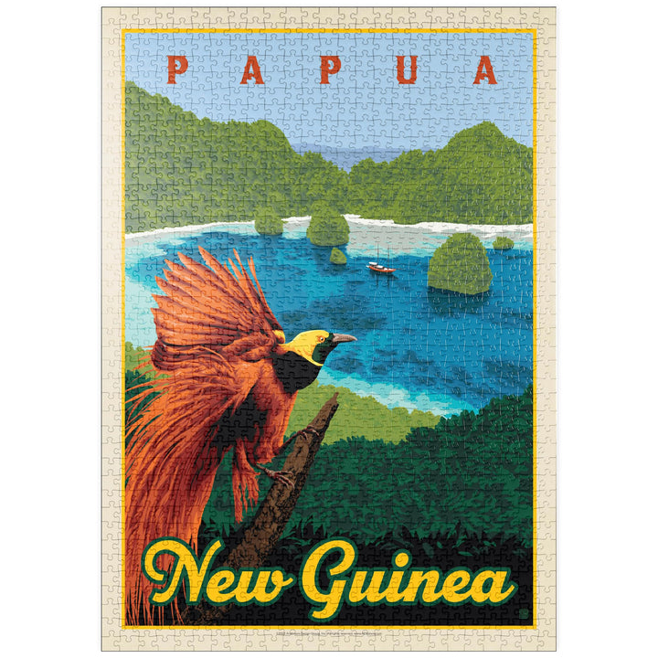 Papua New Guinea: EIN Paradies biologischer Vielfalt, Vintage Poster - Premium 1000 Teile Puzzle - M