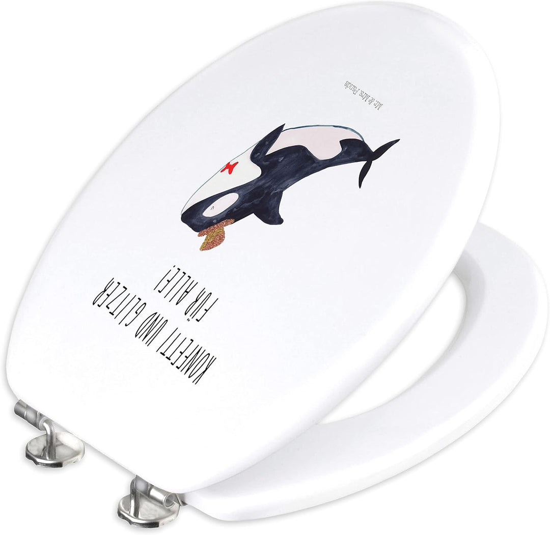 Mr. & Mrs. Panda Motiv WC Sitz Orca Zylinder - Geschenk, Glückwunsch, WC-Sitz, Meer, Urlaub, Klobril