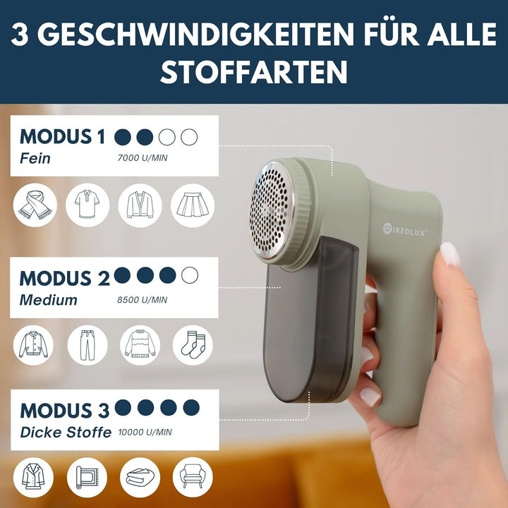 Fusselrasierer elektrisch aufladbar für Kleidung – Fusselentferner & Pilling-Rasierer mit 3 Geschwin