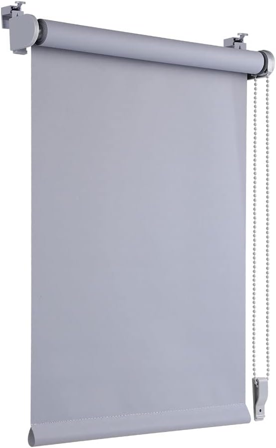 OBdeco Verdunkelungsrollo Thermorollo 70x210cm Hellgrau ohne Bohren mit gleichfarbige Beschichtung O