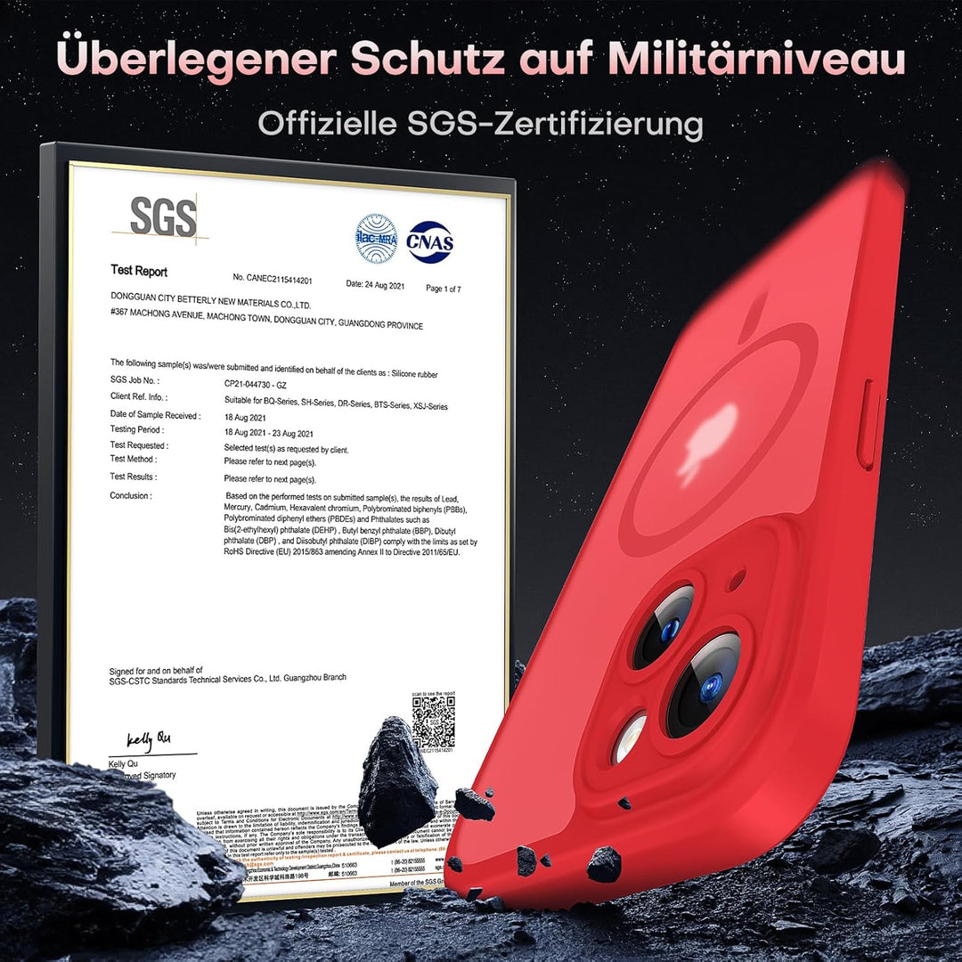 TOCOL 3 in 1 für iPhone 13 Hülle für MagSafe, Vollständiger Kameraschutz Stossfest Kratzfest Magneti