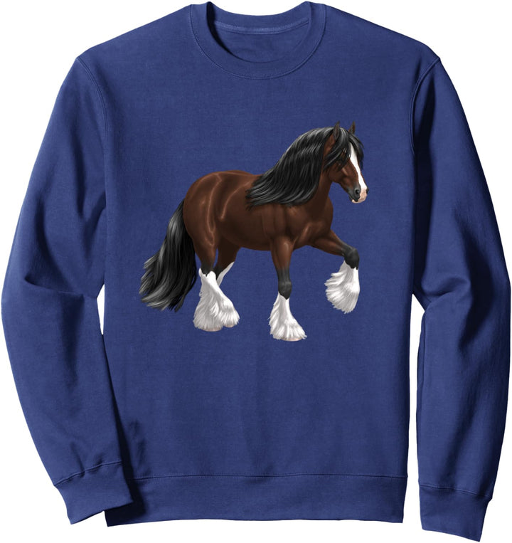 Hübsches braun Gypsy Cob Tinker Pferd Sweatshirt
