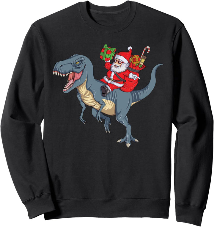 Weihnachtsmann reitet auf einem Dinosaurier - Christmas Gift Sweatshirt