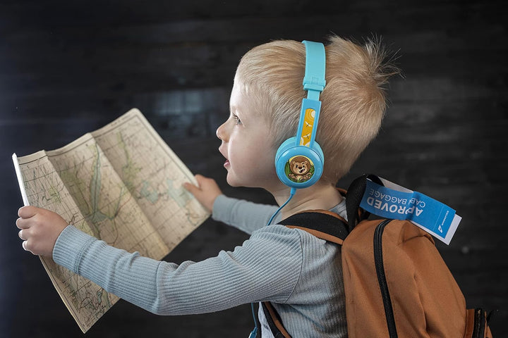 Onanoff Travel Kinder On Ear Stereo-Headset On Ear Faltbar, Headset, Lautstaerkebegrenzung Blau, uni