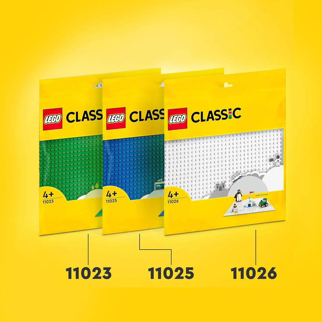 LEGO Classic Bausteine Box + Platten grün, blau und weiss, Starterset für Kinder ab 4 Jahren Grün, B
