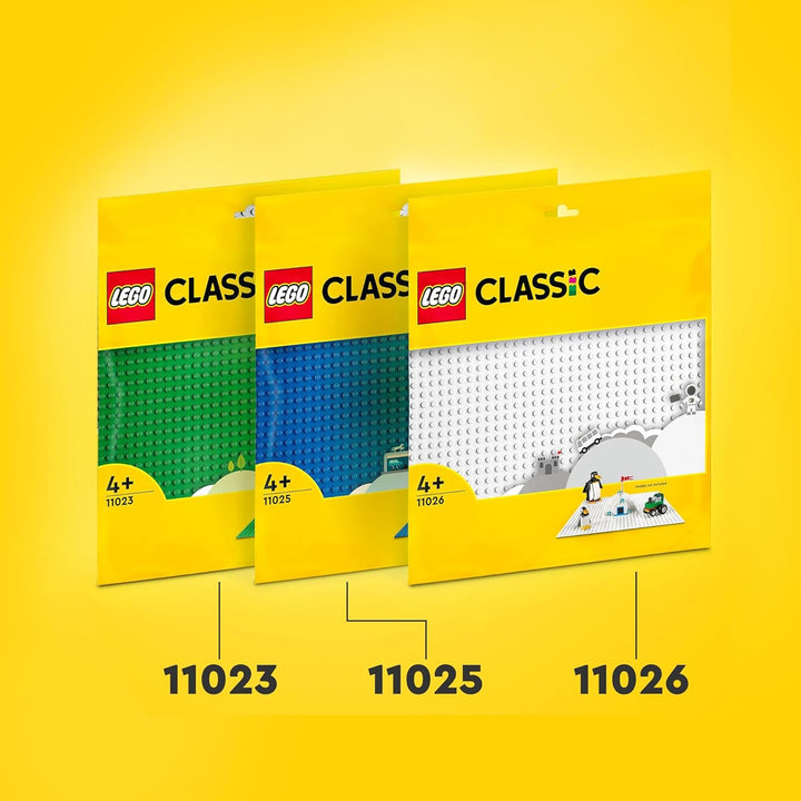 LEGO Classic Bausteine Box + Platten grün, blau und weiss, Starterset für Kinder ab 4 Jahren Grün, B