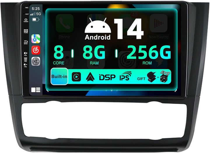 SXAUTO ¦ 8G+256G ¦ Android 12 IPS Autoradio für BMW 1 Series E81 E82 E87 E88 (2004-2012) - Eingebaut