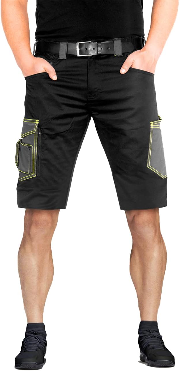 ACE Genesis Herren-Arbeits-Hose kurz - Männer-Cargo-Hosen für die Arbeit - Shorts mit Stretch-Bund,