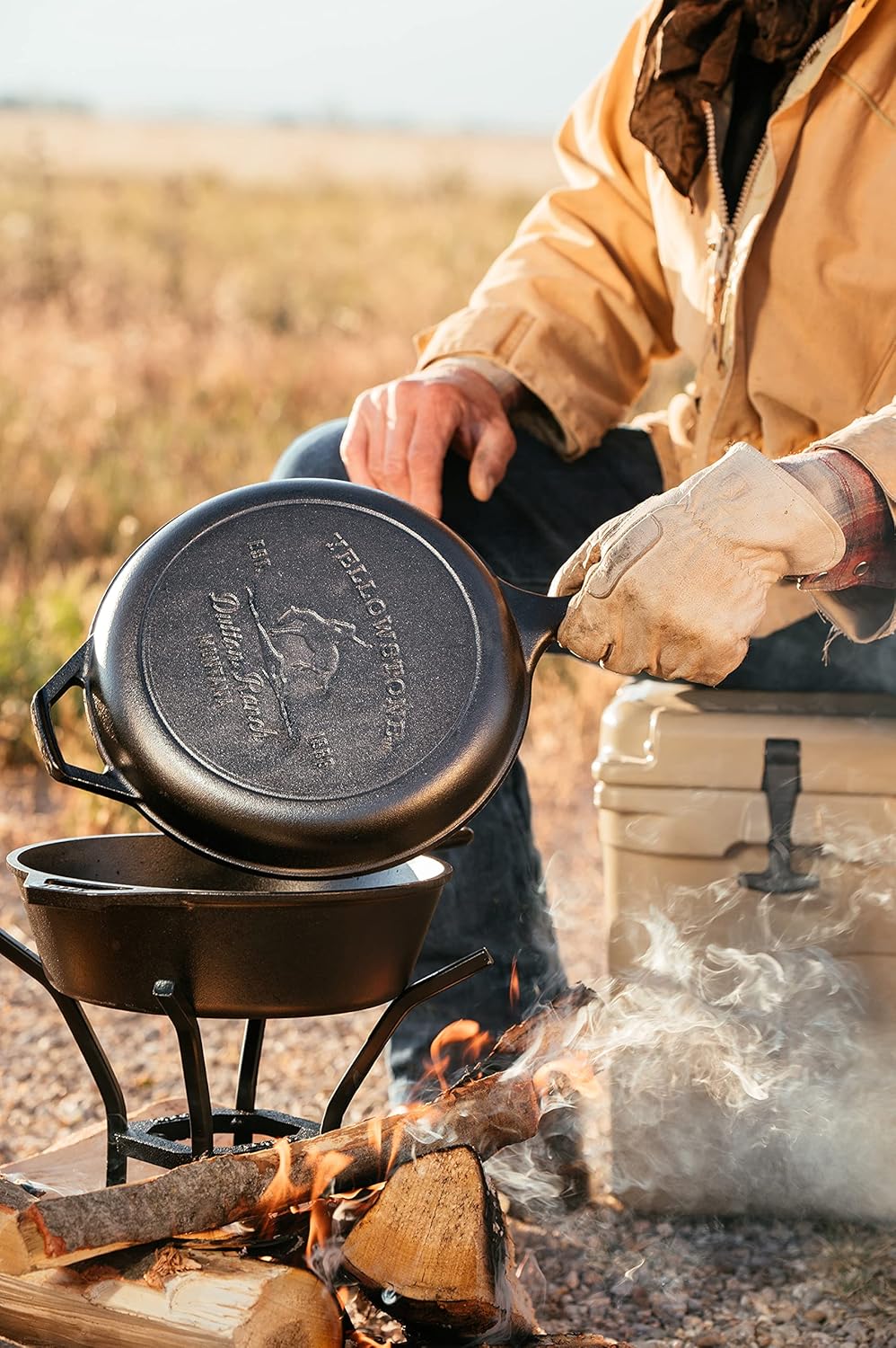 Lodge Yellowstone – Kombi-Kocher, Bucking Bronco Yellowstone Combo Cooker Schwarz, Yellowstone Combo