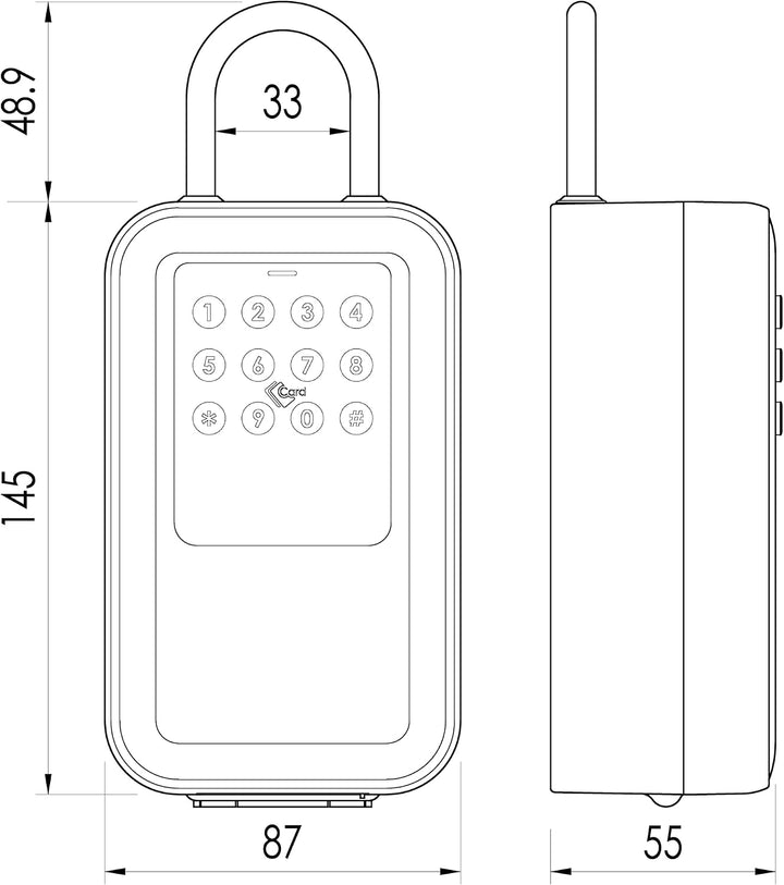 Schlüsseltresor TTLock - Fingerabdruck, Code, RFID, Gateway inkl. Model 3 pro E-L, Model 3 pro E-L