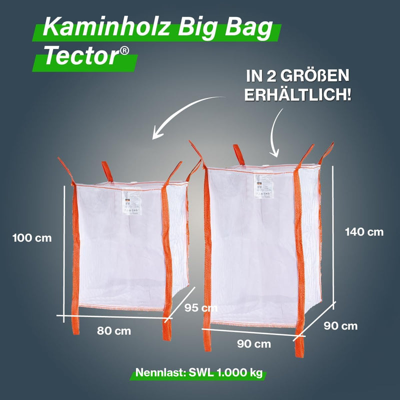 Kaminholz Bag Woodbag Firewoodbag Brennholz luftdurchlässige BigBag Holzsack Holzbag Big Bag 80 x 95