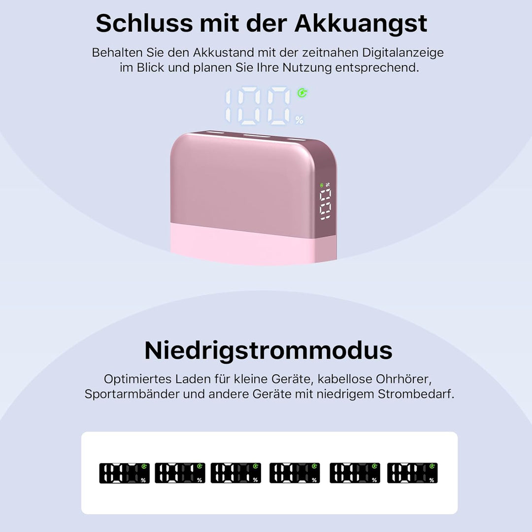 NOBIS Power Bank 35W 10000 mAh Powerbank – Schnellladung mit 2 USB-C EIN- & Ausgängen, 1 USB-A Ansch