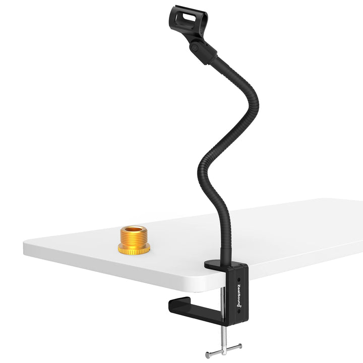 zealsound Mikrofon Arm Ständer,Verstellbarer Schwanenhals Mikrofonarm mit Microphone Clip, 3/8" auf