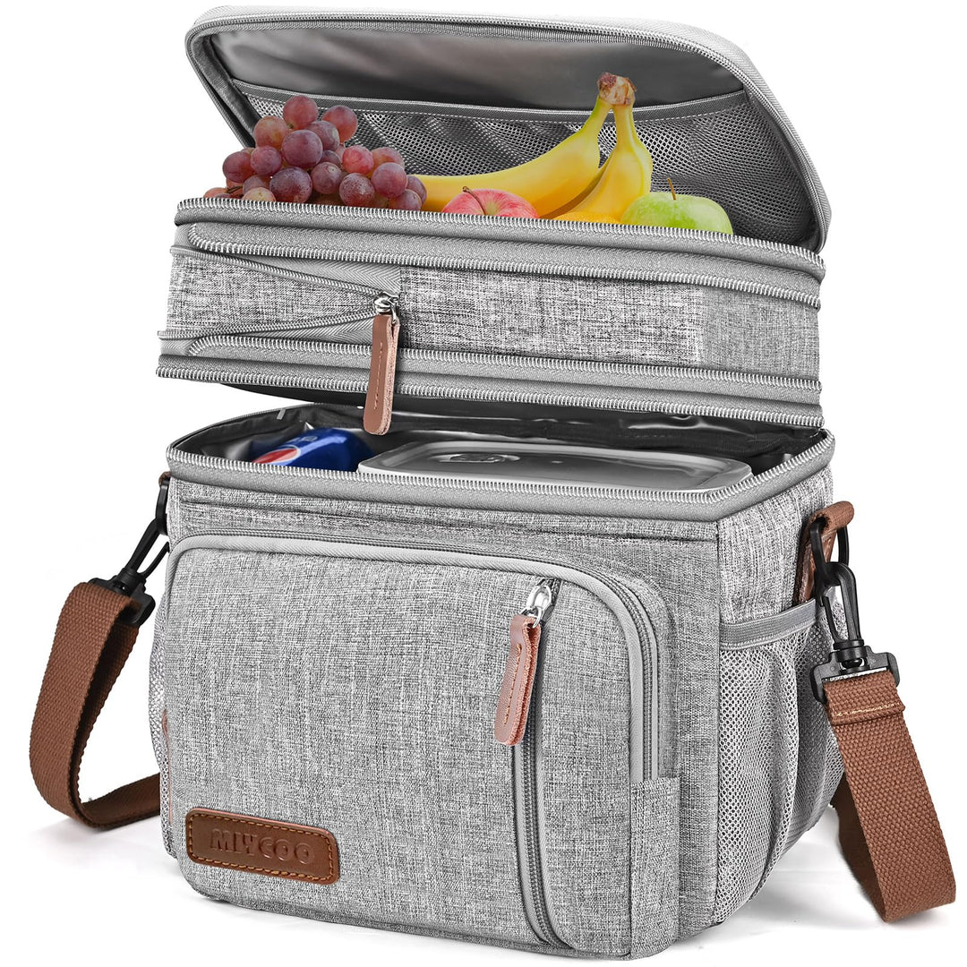 MIYCOO Kühltasche Lunchtasche für Männer und Frauen - Doppeldecker Lunchtasche, Mittagessen Tasche -