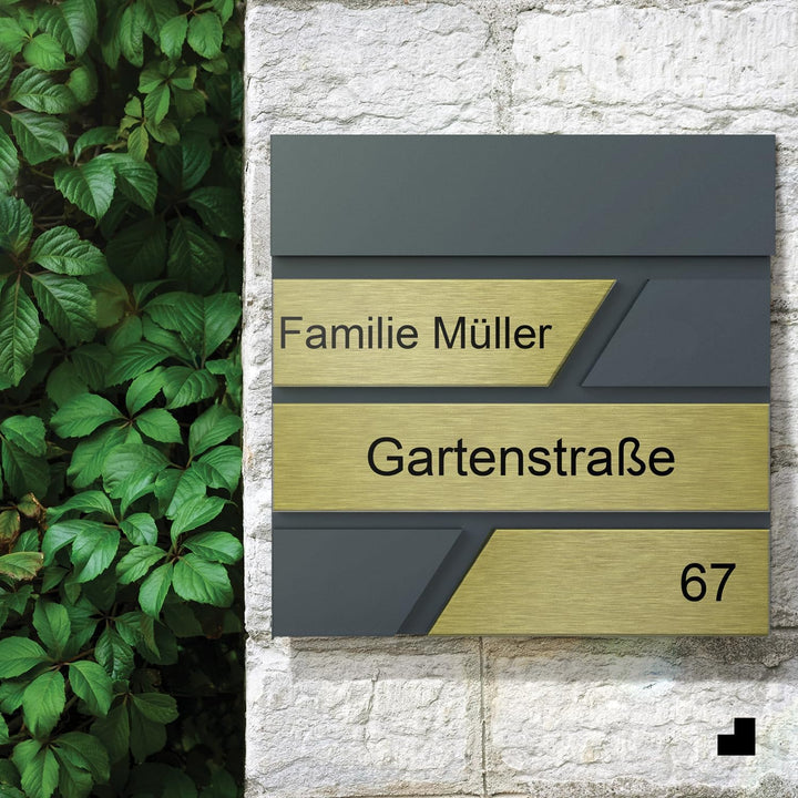 Design Julia Briefkasten Anthrazit mit Ihrer Personalisiert Namen&amp; Hausnummer, Integriertes Zeitungs