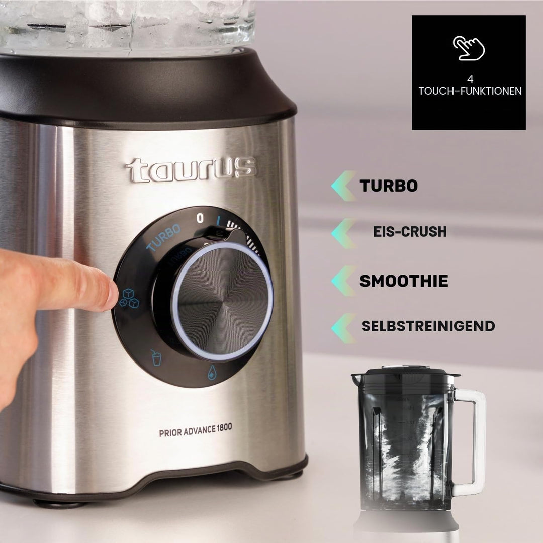 Taurus PRIOR ADVANCE Standmixer, 1800 W, 2 l, Bunt, Schwarz, Metallic