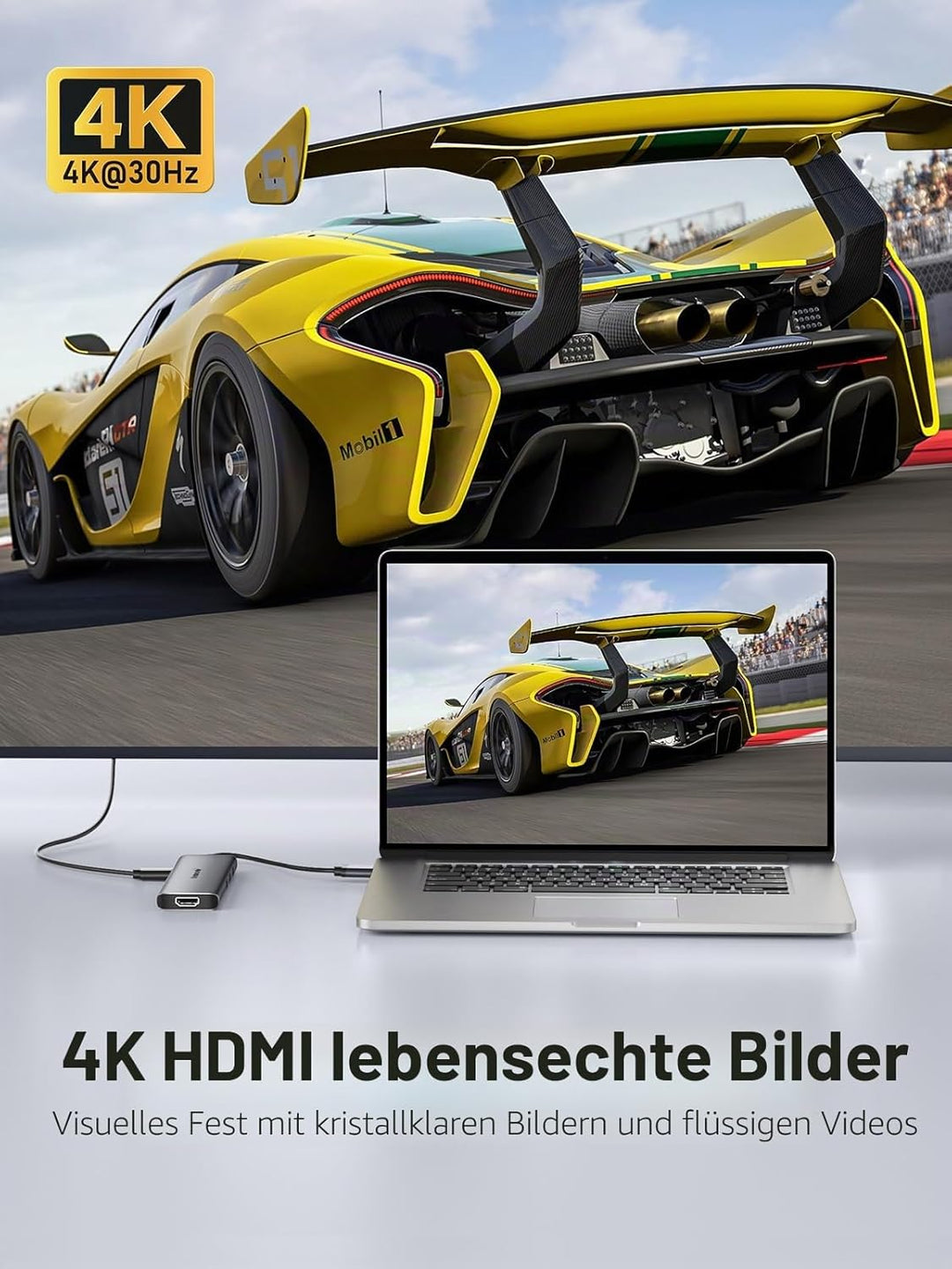 𝐔𝐩𝐠𝐫𝐚𝐝𝐞 Lemorele 6 in 1 Dual Display Aluminiumgehäuse Adapter mit Dual HDMI, 3*USB 3.0, 100W PD, USB