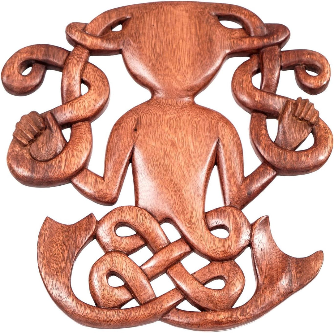 Windalf Celtic Irish Holzbild CERNON 31 cm Cernunnos Wand Deko Wandrelief Nordisch Skandinavisches H