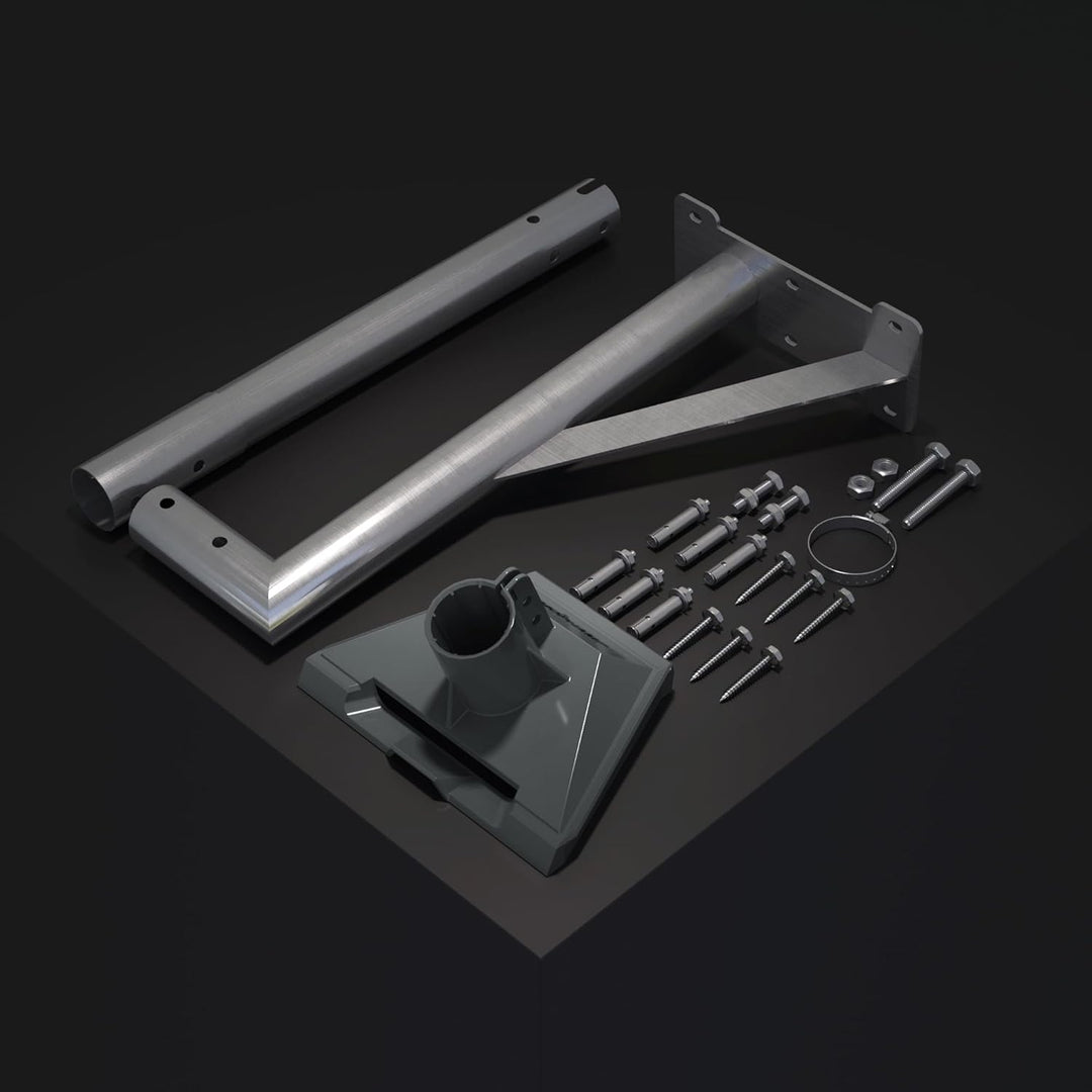 Starlink Standard Wandhalterung Lang mit Rohradapter Gen 3 Long Wall Mount V3 V4 Edelstahl, massiv u