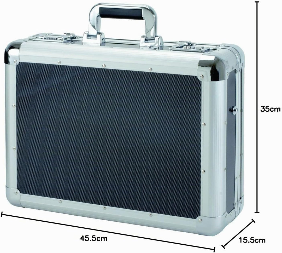 ALUMAXX 45140 Laptop-Attachékoffer C-1, Aktenkoffer aus Aluminium, Geschäftskoffer Carbon-Look, Alu-
