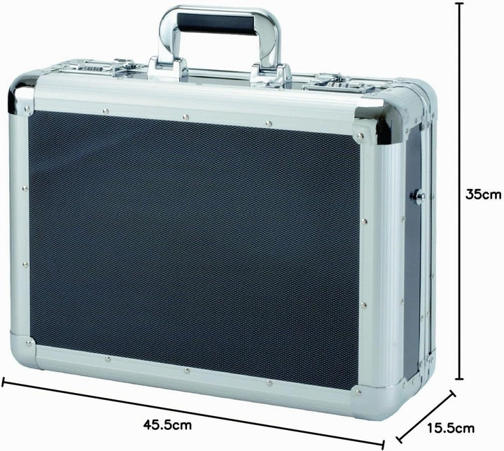ALUMAXX 45140 Laptop-Attachékoffer C-1, Aktenkoffer aus Aluminium, Geschäftskoffer Carbon-Look, Alu-