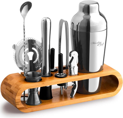 Mixology & Craft Cocktail Set (10-TLG.) - Edles Cocktail Shaker Set mit Shaker aus Edelstahl und Bar