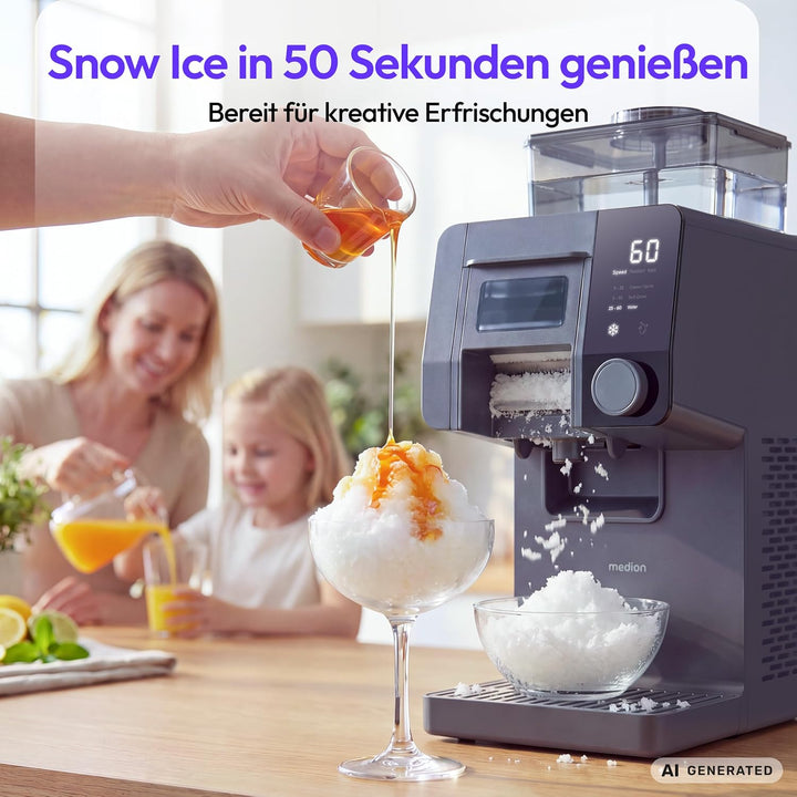MEDION Snowzy - Eismaschine für Shaved Ice, Snow Ice &amp; Slush