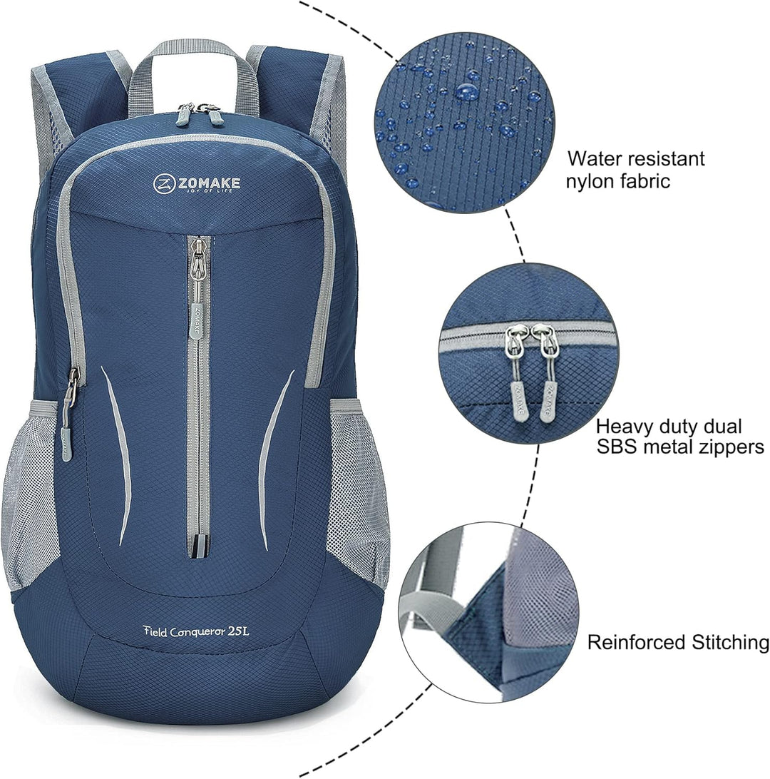 ZOMAKE Ultraleicht Faltbarer Rucksack - Packbare Backpacks 25L,Kleiner Faltbar Rucksäcke Wanderrucks