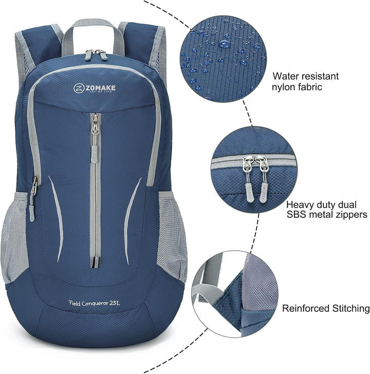 ZOMAKE Ultraleicht Faltbarer Rucksack - Packbare Backpacks 25L,Kleiner Faltbar Rucksäcke Wanderrucks