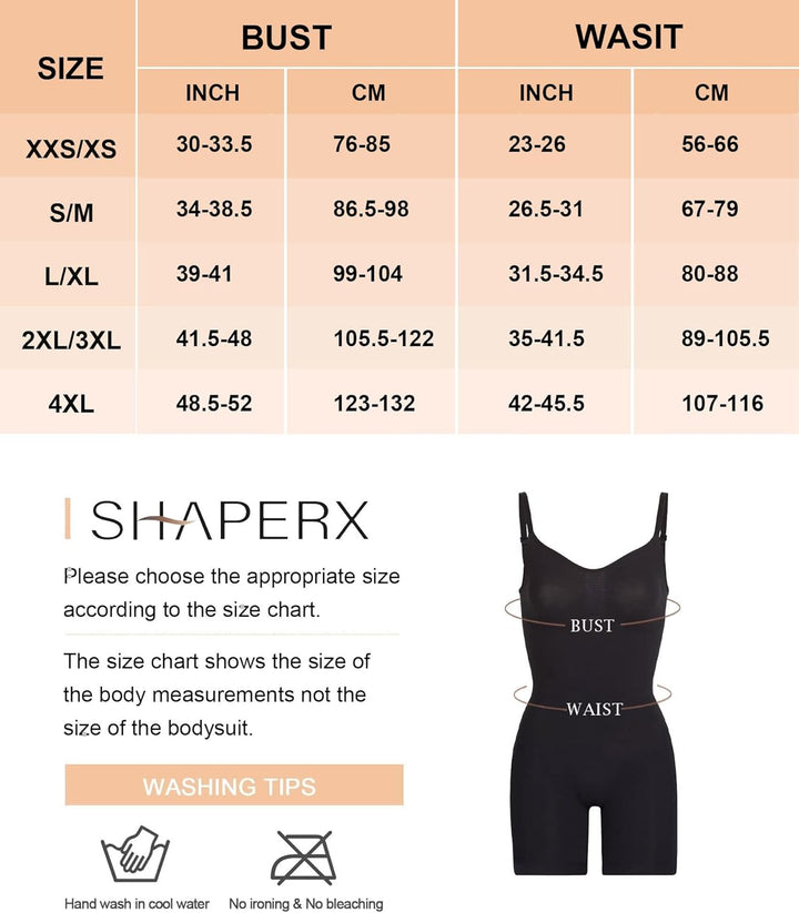SHAPERX Shapewear Damen Figurformender Body Shaper Bauchweg Formende Bodys Abnehmen Shaping Bodysuit