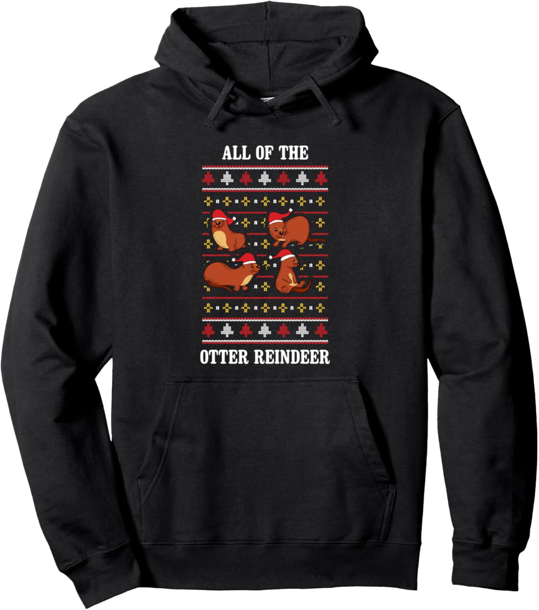 Otter Ugly Christmas Sweater Pullover Hoodie