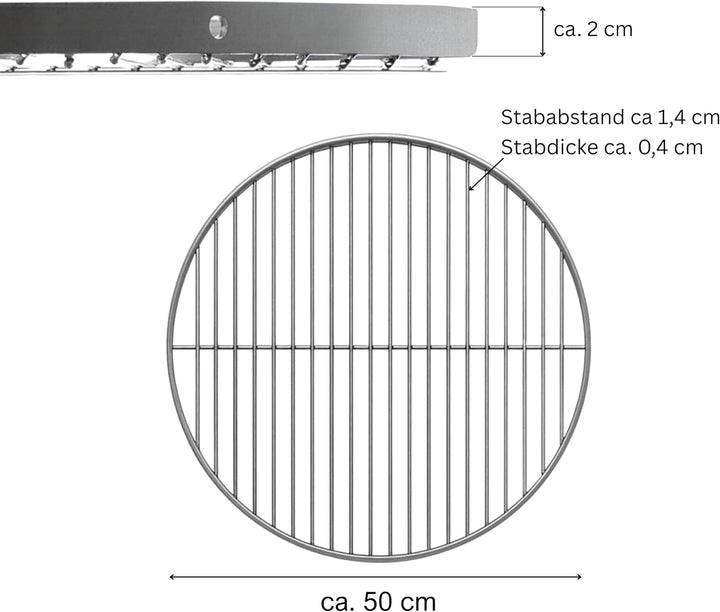 Brandsseller Edelstahl Grillrost Schwenkgrill geeignet - Rostfrei Edelstahl 18/0 Asi 430 Nickelfrei