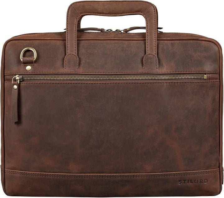 STILORD "Pierce Laptoptasche mit Griff Leder Aktentasche 15 Zoll Vintage Dokumententasche A4 Busines