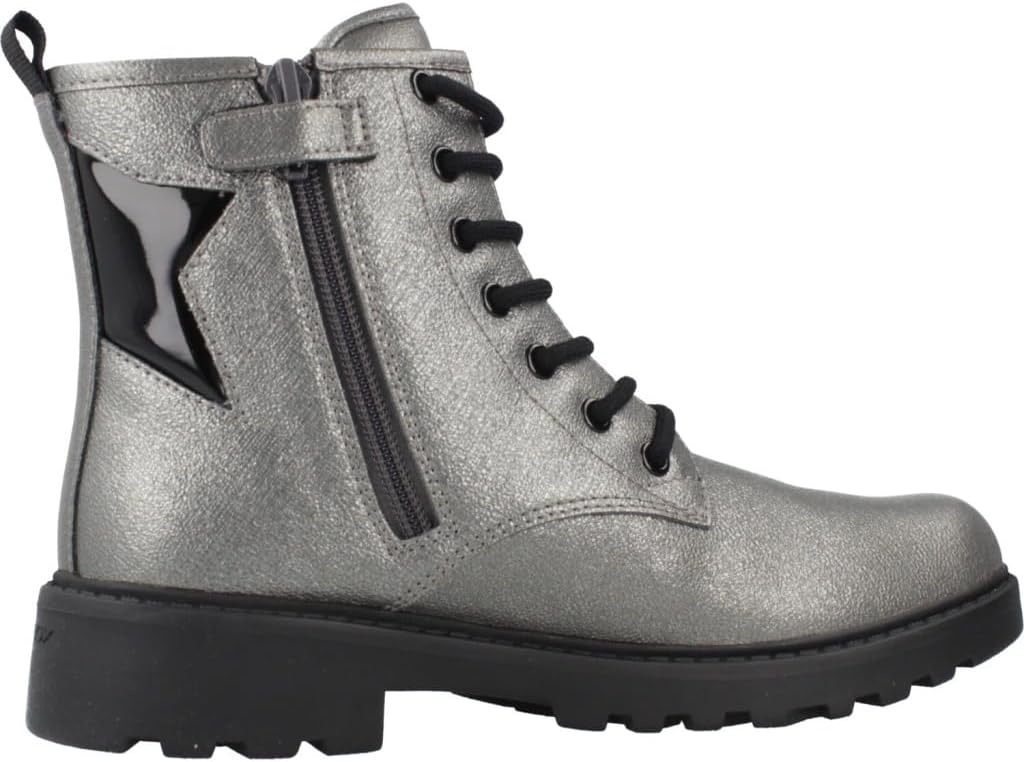 Geox Mädchen J Casey Girl Ankle Boot 28 EU Graphite Black, 28 EU Graphite Black