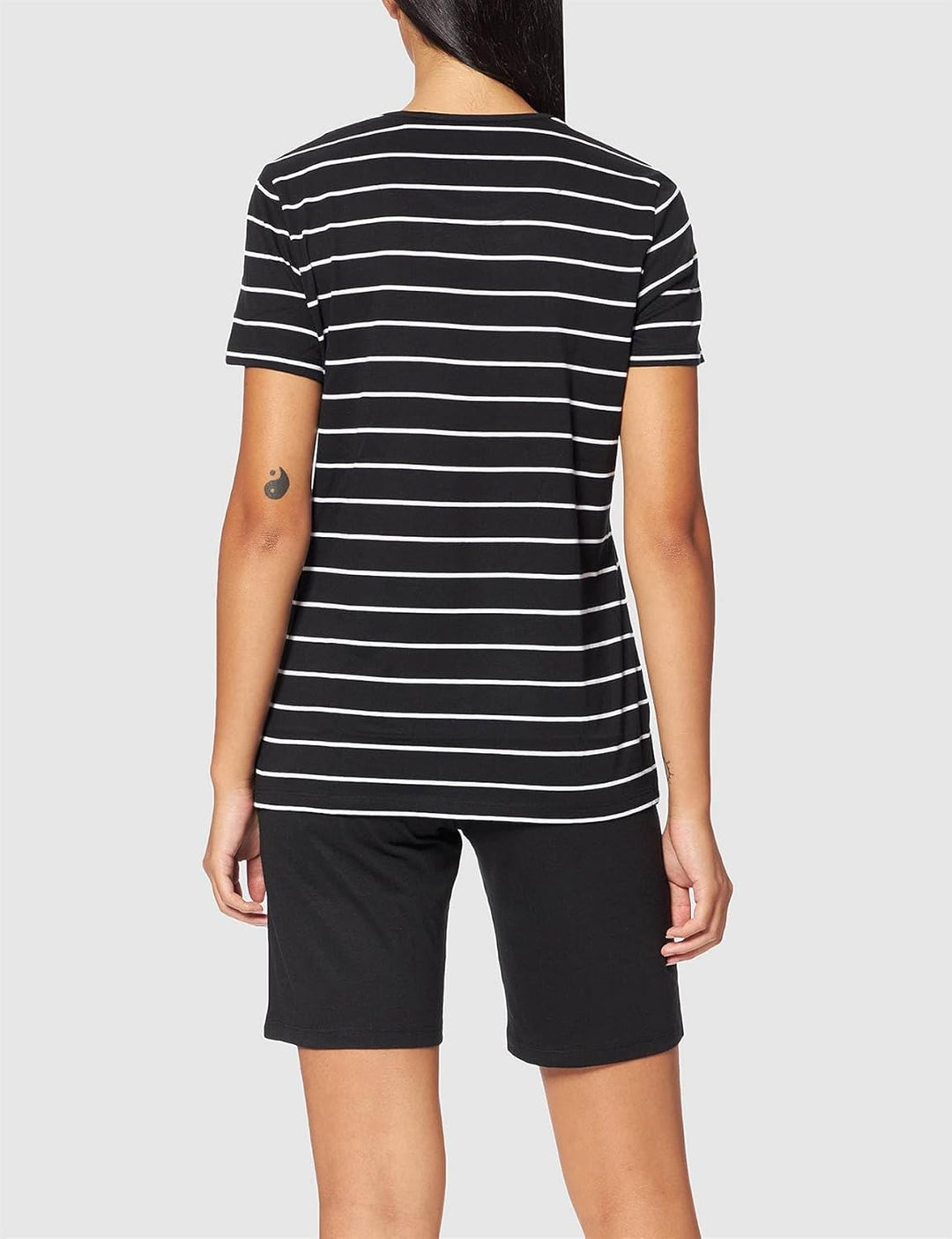 Schiesser Damen Schlafanzug Set kurz Baumwolle Modal - Nightwear 36 Schwarz_173625, 36 Schwarz_17362