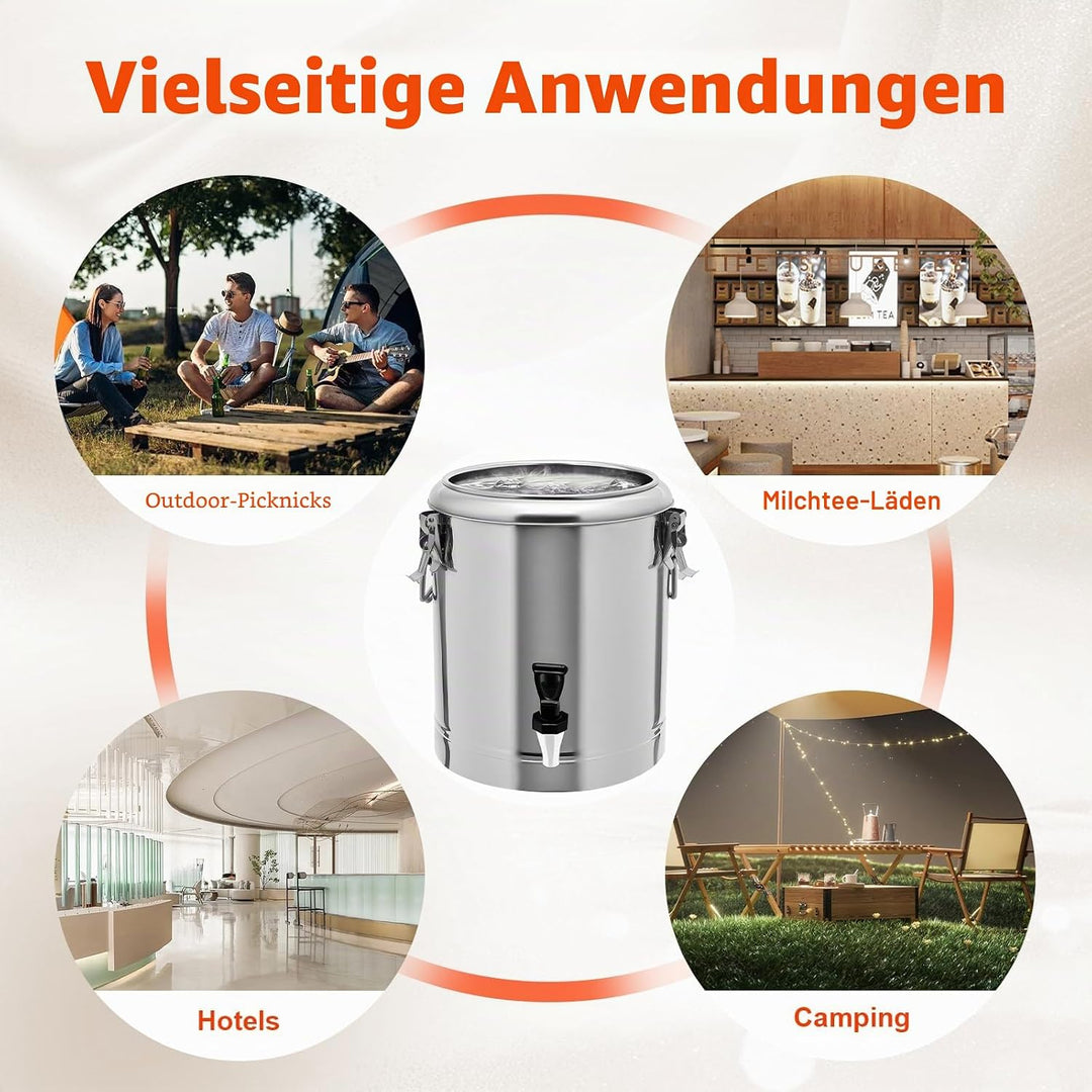 MINRS Transport Thermobehälter Profi Gastro Edelstahl Thermotransportbehälter mit Tragegriffen, Deck