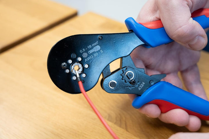WEICON TOOLS Crimpzange 16 mm² HEX, Crimpzange für Kabel von 0,5-16 mm² (20-5 AWG), Aderendhülsencri