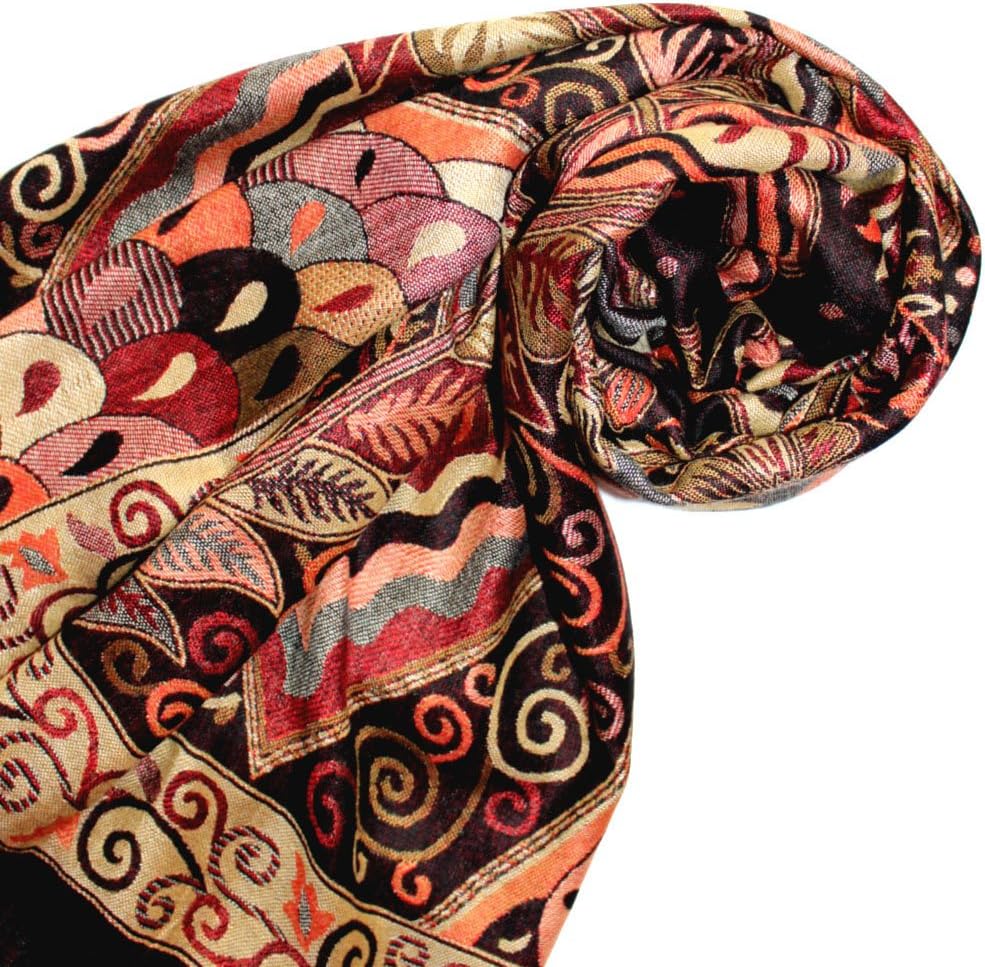 Lorenzo Cana Marken Pashmina Damenschal Schaltuch Stola Umschlagtuch Naturfaser opulentes Muster in