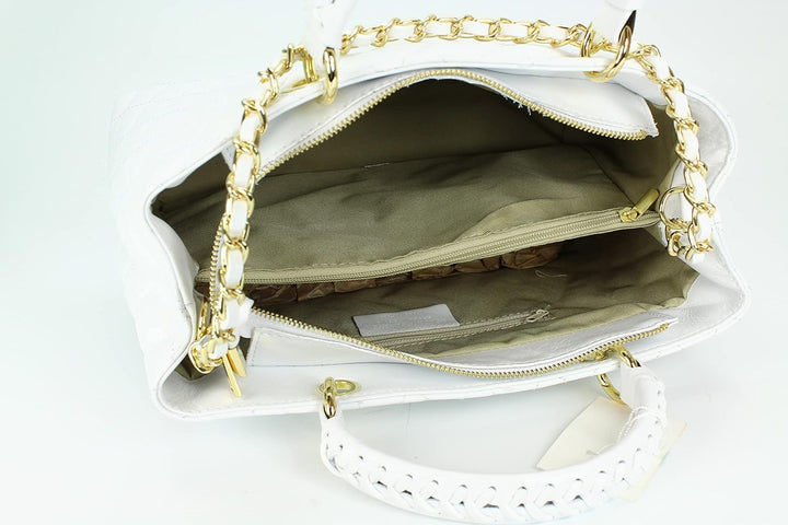 Belli edle italienische Echt Nappa Leder Damentasche Henkeltasche Umhängetasche gesteppt - 34x25x17