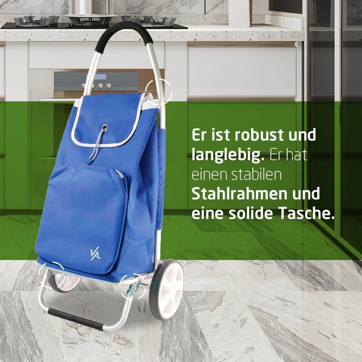 Amig - Einkaufstrolley | 12 x 45,5 x 95 cm | mit 2 Rädern | Thermofunktion | Fassungsvermögen 50 Lit