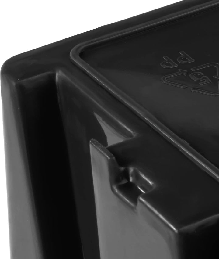 10x Stapelbox 195 x 90 x 120 mm - Stapelboxen Set - Sichtbox Sichtlagerboxen Lagerbox, Schwarz, 10