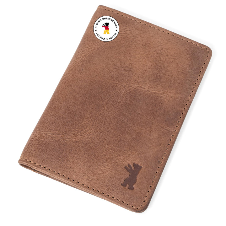Berliner Bags Vintage Kartenetui Porto aus Leder mit RFID-Schutz und Geschenkbox, Slim Wallet Geldbö
