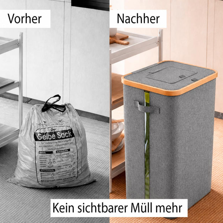 Gelber Sack Ständer Stabil mit Deckel – Müllständer &amp; Müllsackständer 70-120L, Gelber Sack Halter, M