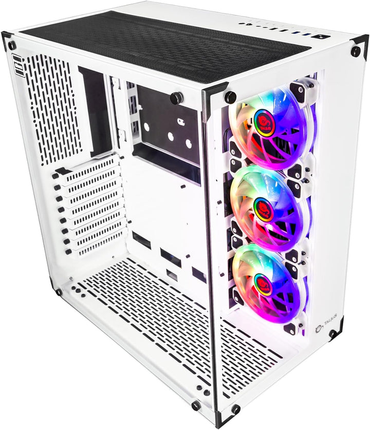 Talius Cronos Frost ATX-Gaming-Box, gehärtetes Glas, Lüfter Iris ARGB (in DREI Farben erhältlich) (W