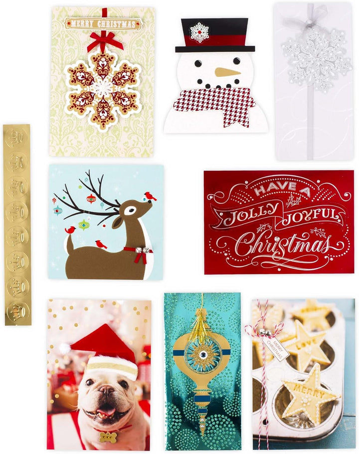 Hallmark Weihnachtskarten-Set (24 Stück, handgefertigte Weihnachtskarten mit Umschlägen), Handgefert
