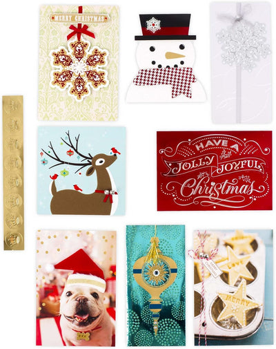 Hallmark Weihnachtskarten-Set (24 Stück, handgefertigte Weihnachtskarten mit Umschlägen), Handgefert