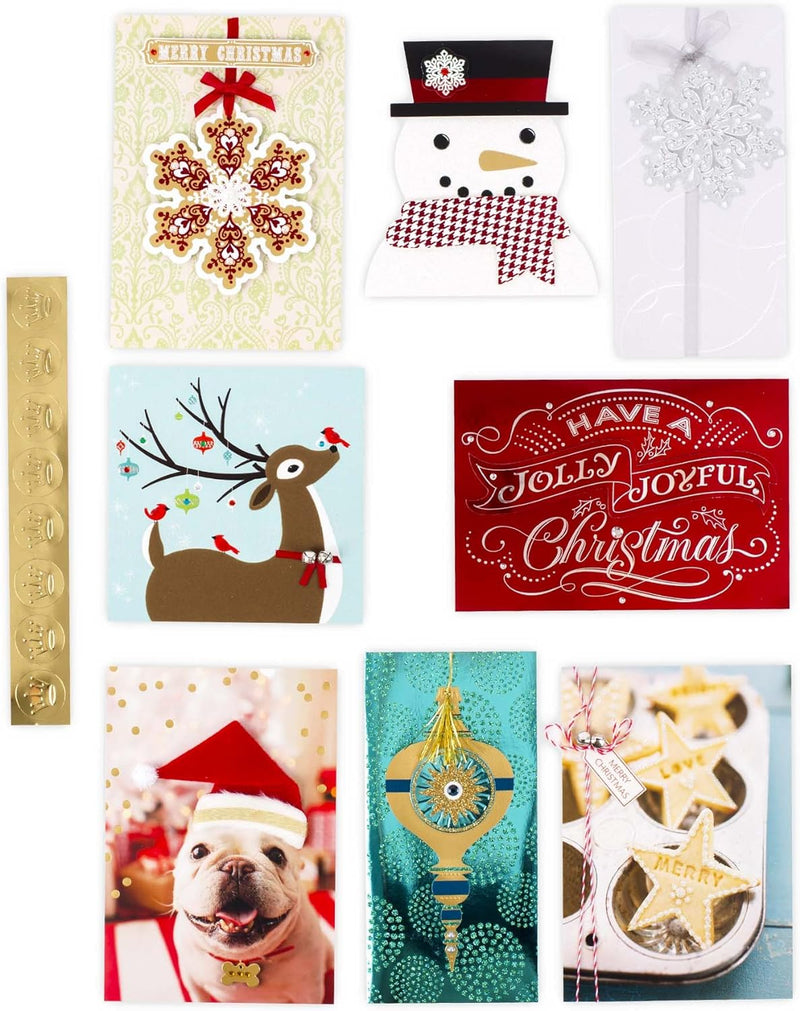 Hallmark Weihnachtskarten-Set (24 Stück, handgefertigte Weihnachtskarten mit Umschlägen), Handgefert