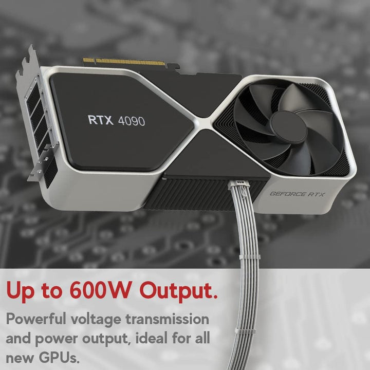 LINKUP – AVA PCIE 5.0 4x8-polig auf 12VHPWR (16-polig/12+4) 16AWG ummantelte Hochstrom-Netzteil-Kabe