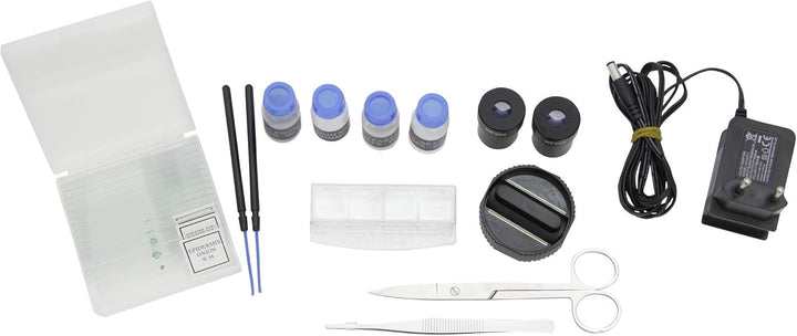 Omegon Mikroskop Binofield, 40x-800x, LED | Präzise Beobachtungen mit beidäugigem Sehen | Für Schule